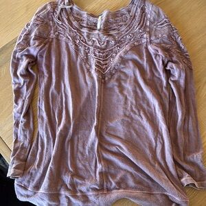 Free People Embroidered Long Sleeve